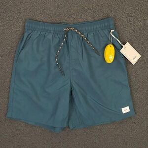 Katin Poolside Volley Swim Shorts Mens Small Teal Blue Lined Trunks Hybrid